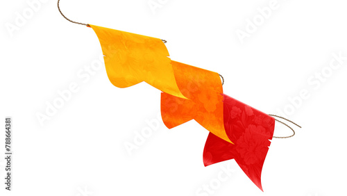 3D Paper Bunting for Northeastern São João June Party Celebration with Transparent Background
