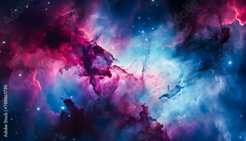 Fototapeta Naklejka Na Ścianę i Meble -  galaxy background with stunning views of nebulae and stars with stunning colors, nebula wallpaper with red and blue space clouds
