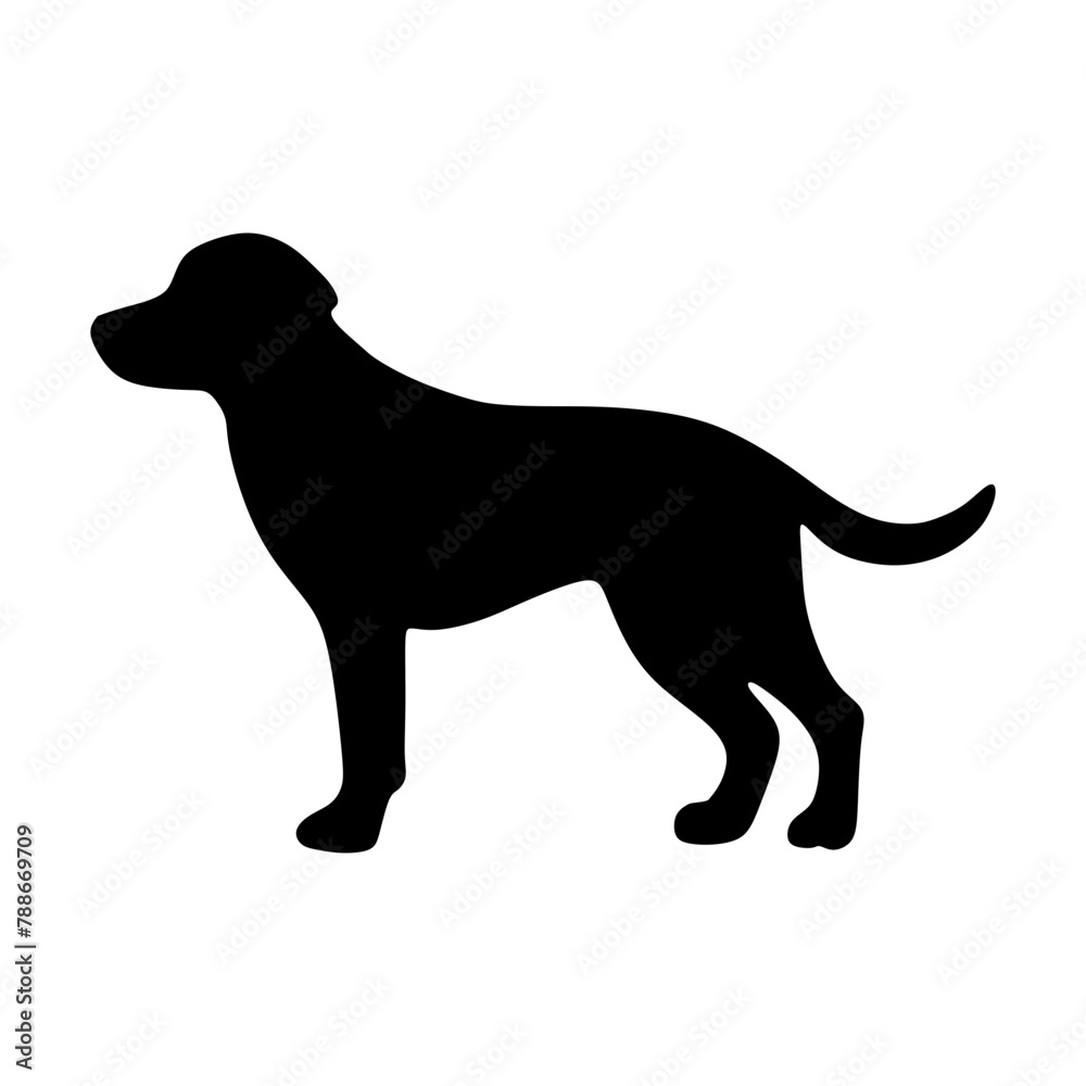 Dog icon, pet face profile vector silhouette glyph pictogram illustration