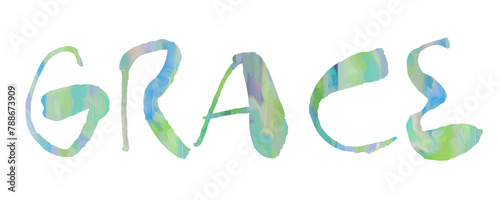 GRACE- The word GRACE with a digital Pastel colored painting in the letters GRACE - Transparent PNG Text, Word, letters, color, colorful, pastel photo