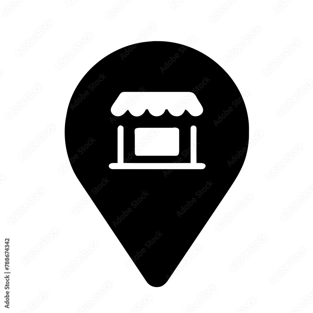 Store locator icon vector graphics element silhouette Location sign ...