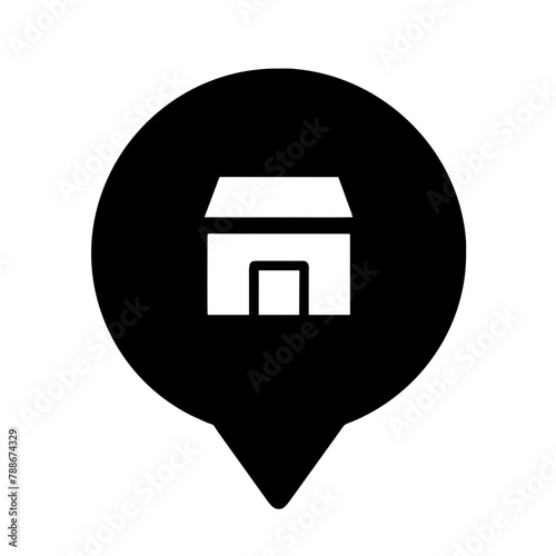 Store locator icon vector graphics element silhouette Location sign symbol illustration on a Transparent Background