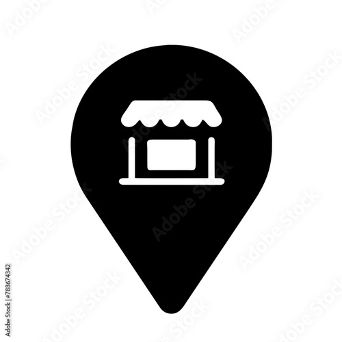 Store locator icon vector graphics element silhouette Location sign symbol illustration on a Transparent Background