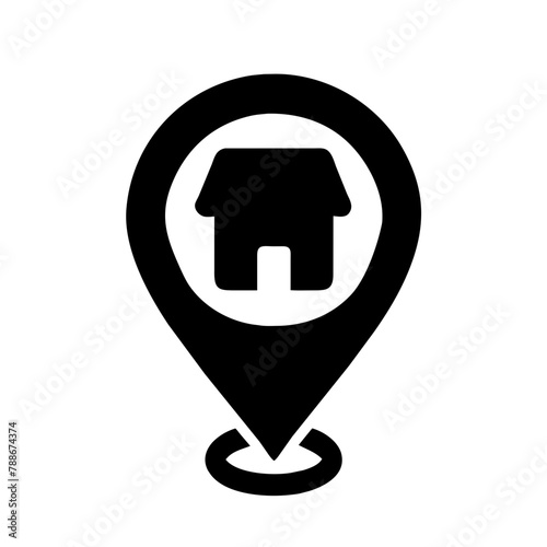 Store locator icon vector graphics element silhouette Location sign symbol illustration on a Transparent Background
