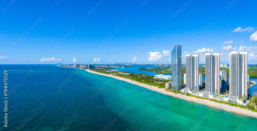 Aerial view of Sunny Isles Beach, Florida, United States. Aerial view of Sunny Isles Beach, Florida, United States.