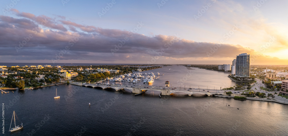 Aerial view of Royal Park Bridge, West Palm Beach, Florida. Aerial view of Royal Park Bridge, West Palm Beach, Florida.