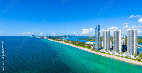 Aerial view of Sunny Isles Beach, Florida, United States.