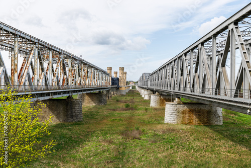 Old bridges over Vistula river in Tczew , Poland