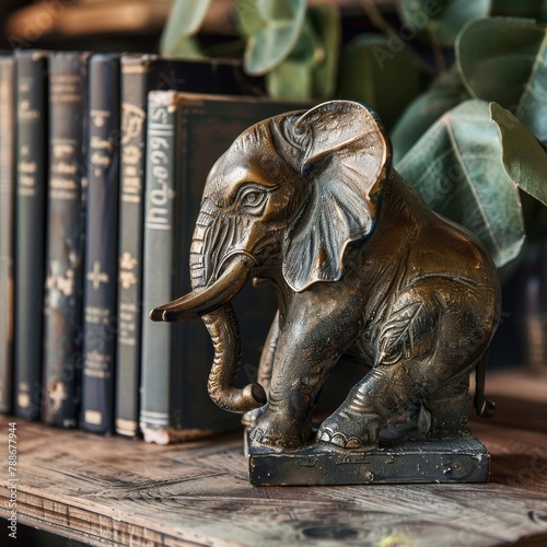 a statue of an elephant on a shelf