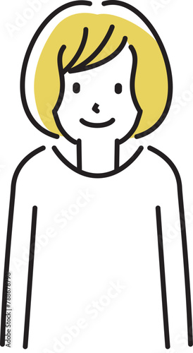 定番　伝わる 人物イラスト　ボブの女性　20代30代40代