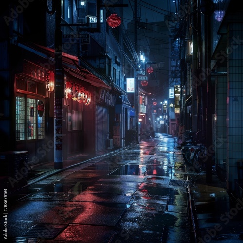 a wet street at night © Aliaksandr Siamko