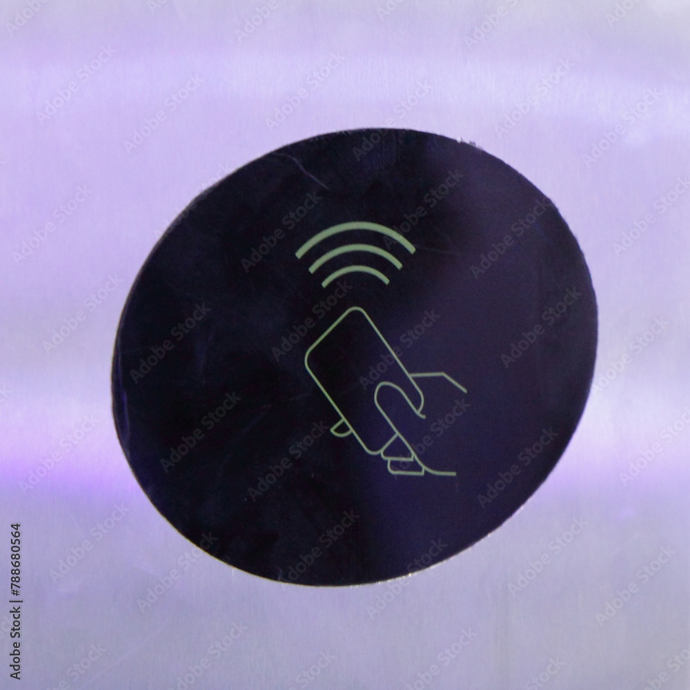 Pass card symbol - wireless productivity timecard in office