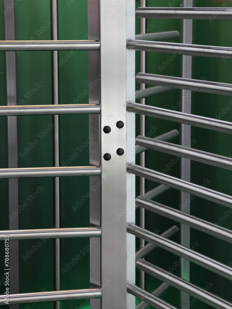 Doorway turnstile barrier - modern entrance metal tourniquet
