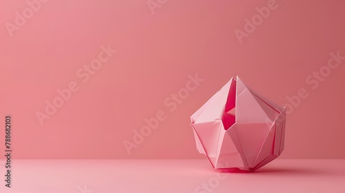 Paper origami fortune teller game on pink background photo