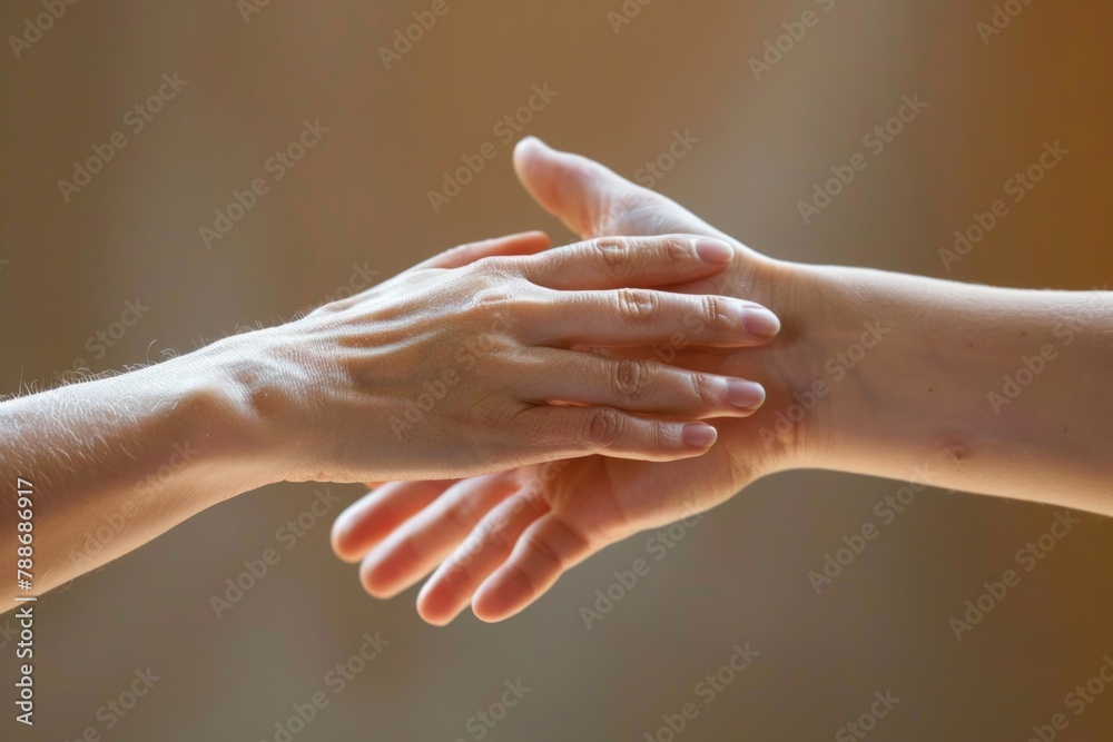 Fototapeta premium Teamwork successful high five together