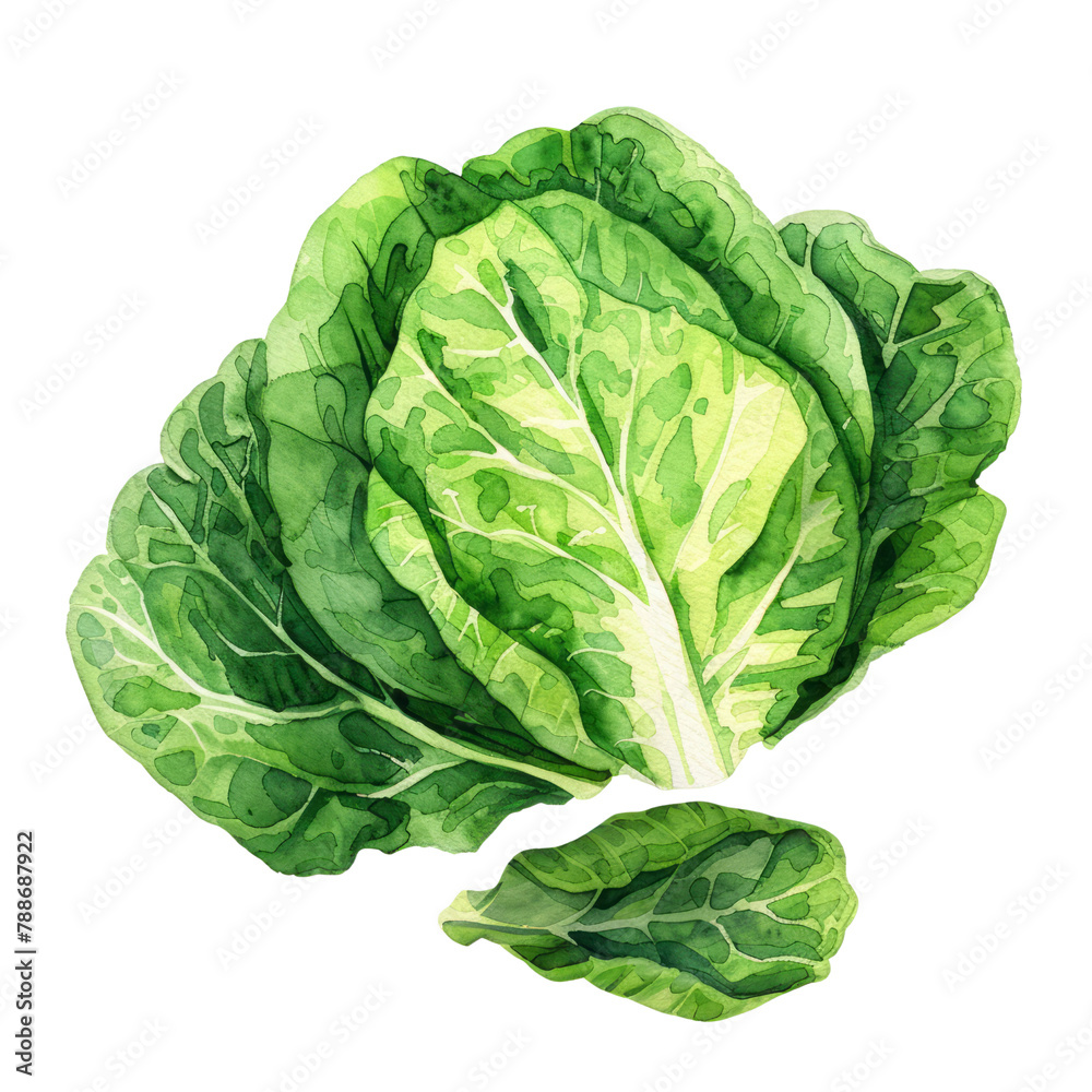 vegetable - Lush.Lettuce.illustration ,.watercolor vegetable - Lush.Lettuce.illustration ,.watercolor