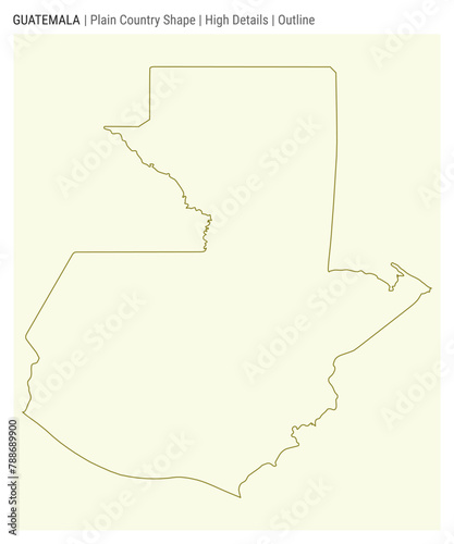 Guatemala plain country map. High Details. Outline style. Shape of Guatemala. Vector illustration. photo