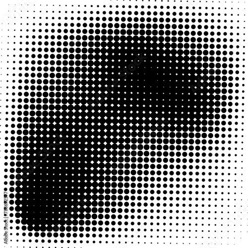 Halftone faded gradient texture. Grunge halftone grit background. White and black sand noise wallpaper. Retro pixilated backdrop. Not AI, Vector illustration