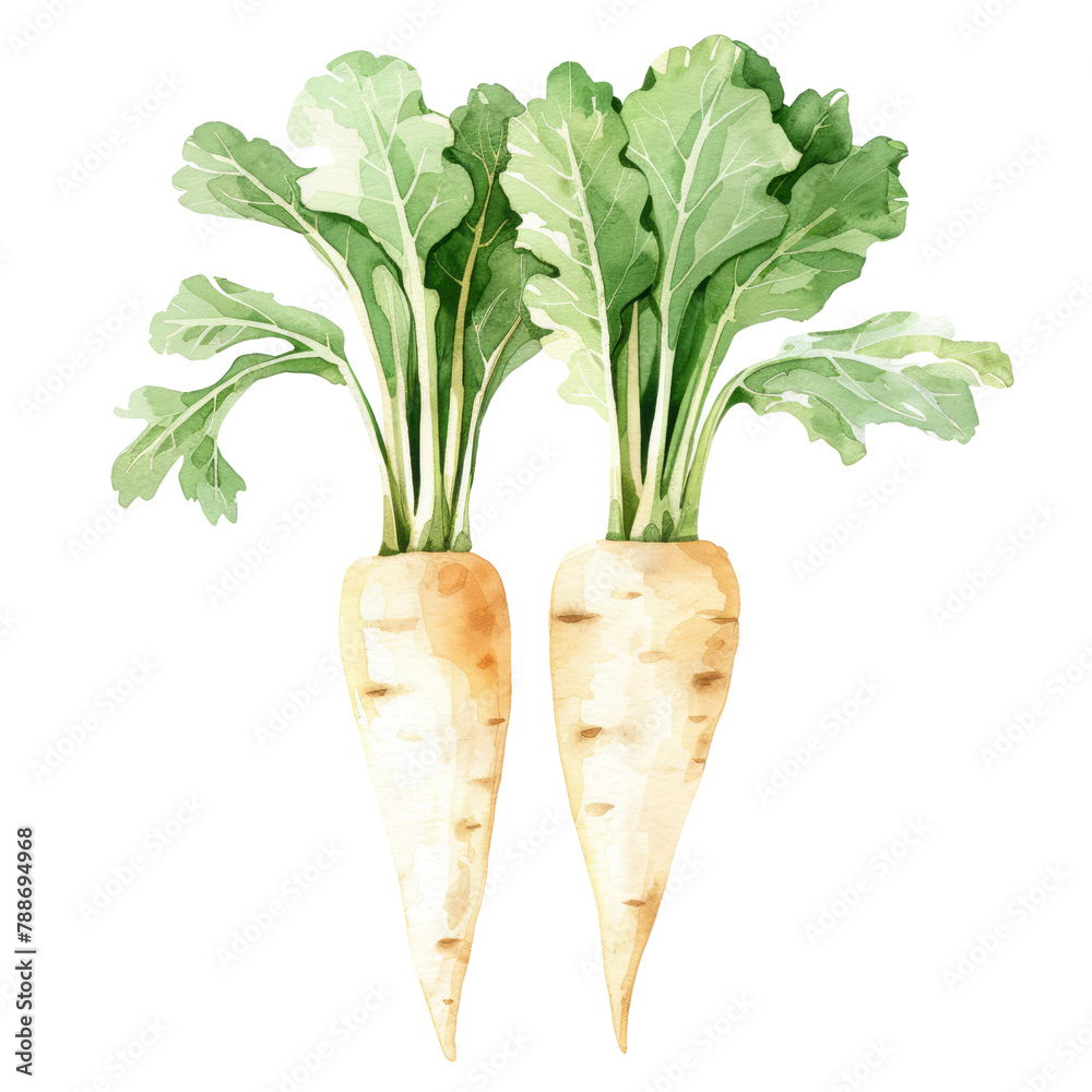 vegetable - Scrumptious.parsnips.illustration ,.watercolor