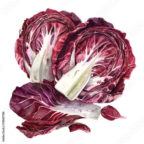 vegetable - Yummy.Radicchio.illustration ,.watercolor