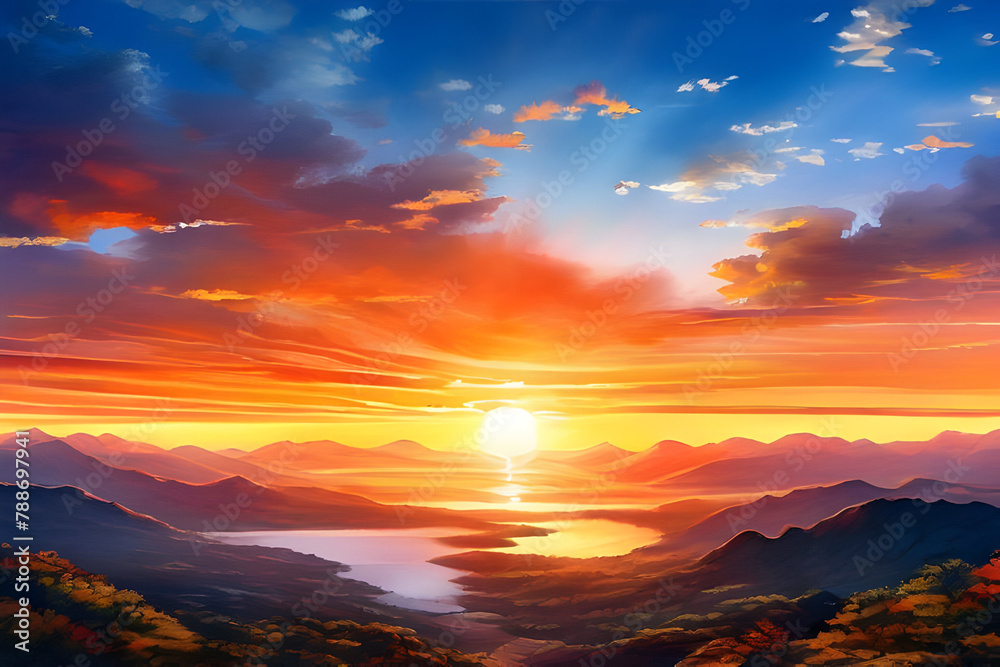 Beautiful sunset landscape