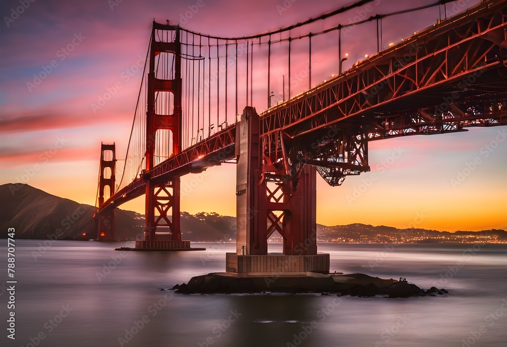 Fototapeta premium golden gate bridge at sunset