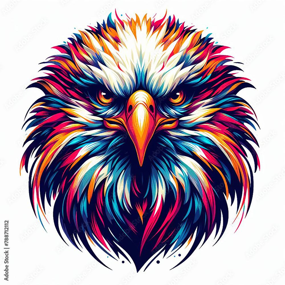 Colorful bird head illustration Colorful bird head illustration
