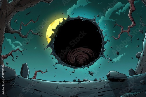 A mischievous black hole swallows a passing star, its insatiable hunger devouring all in its path