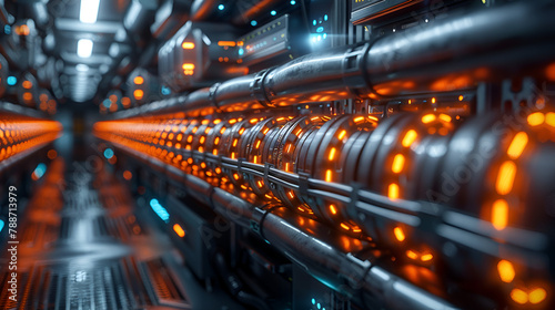 Cable Network 3D View,
Detail of electromagnets and beam tubes inside accelerator photo