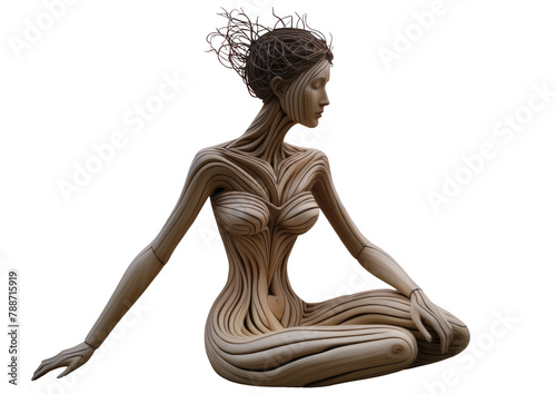 wood sculpture human statue photo