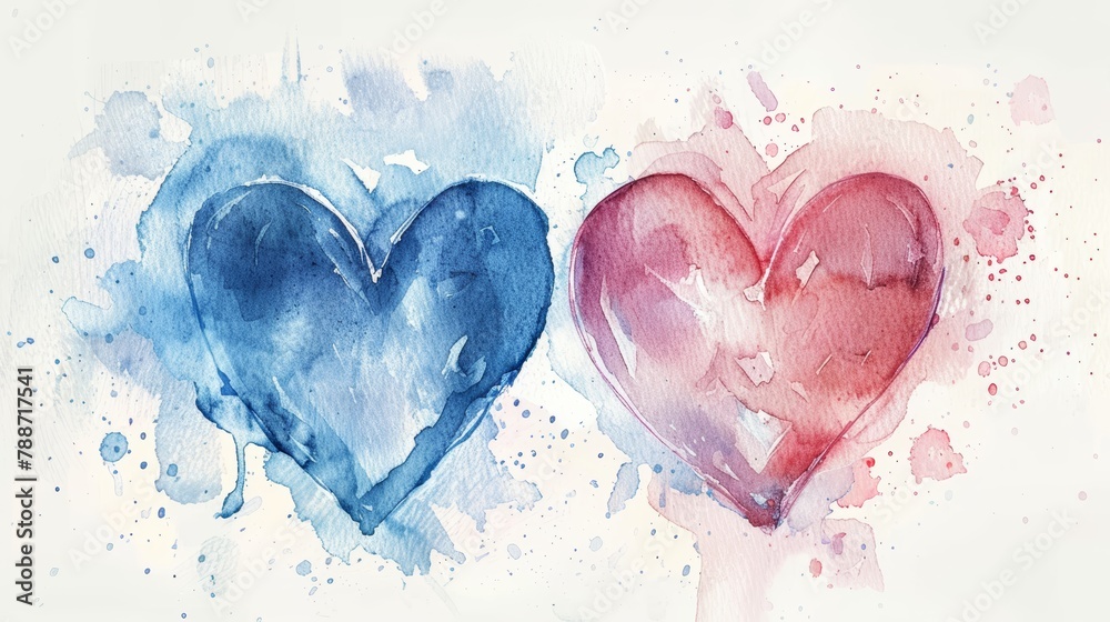 Minimalist Watercolor Heart Shape for Wedding Illustration Generative AI