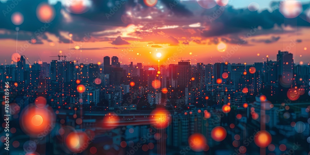 Obraz premium IoT devices connecting businesses in a digital landscape