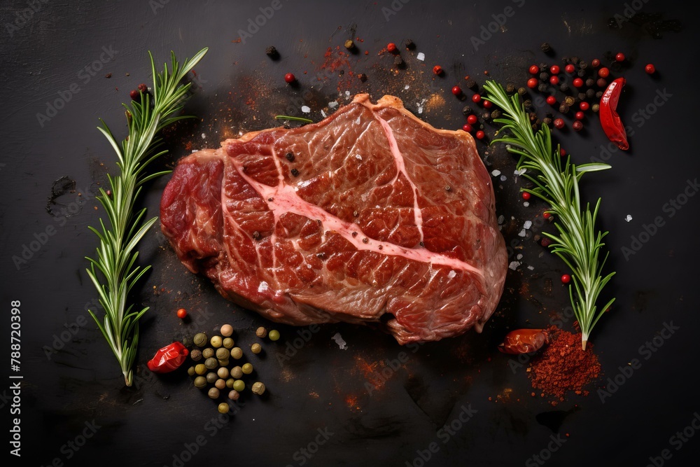 Tender Steak meat. Grill food part. Generate Ai