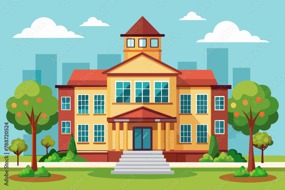 A school building of  vector illustration