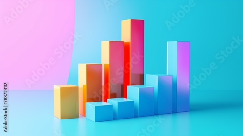 Neon Color 3D Financial Growth Bars Free Download Neon Color 3D Financial Growth Bars - GFXLoad