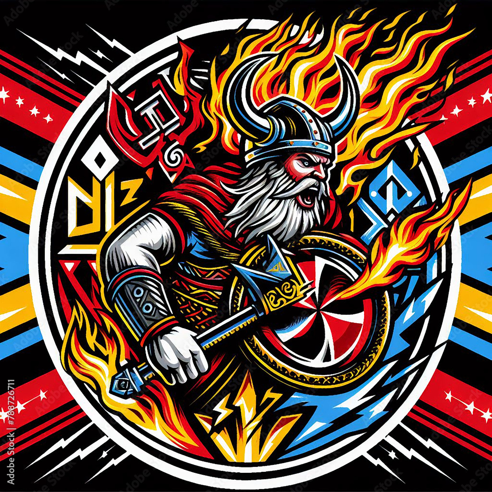 Obraz premium Colorful fighter characters illustration