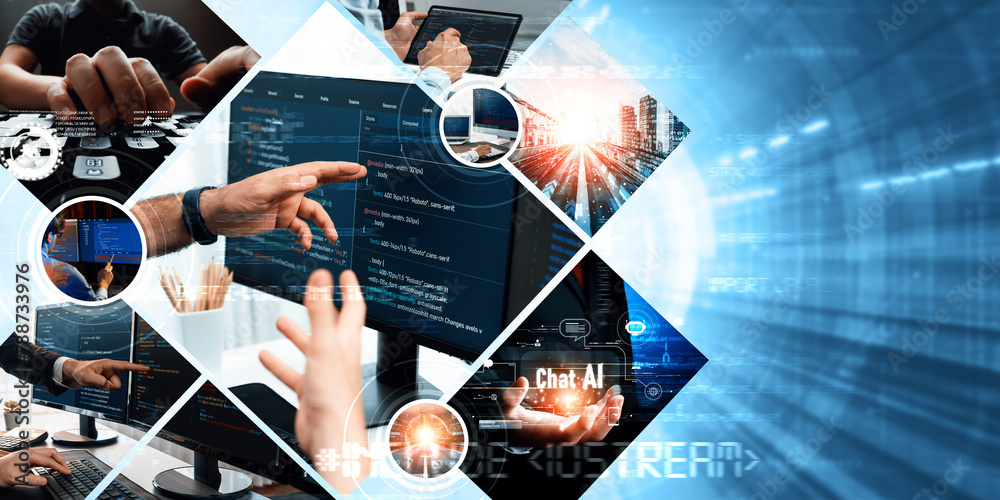 Computer programming, coding and AI artificial intelligence software ...