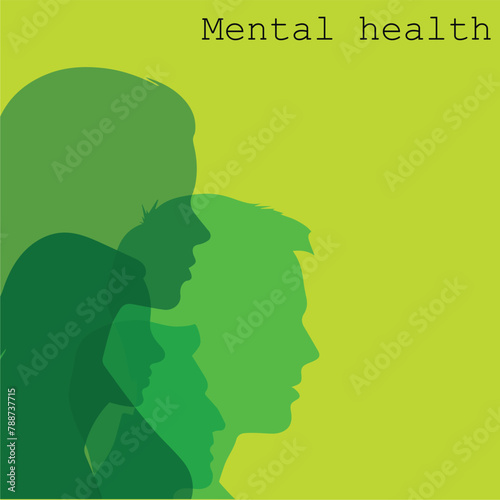 Mental health and psychotherapy concept illustration