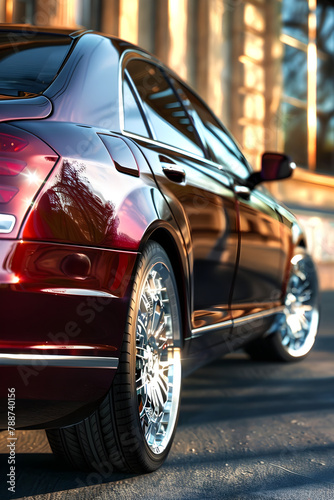 A Brilliant Display of Elegance & Power: A Majestic Maroon-Luxury Car - The Enchantment of Comfort and Class © Laura