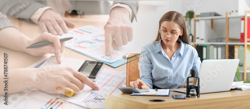 Female accountant working w...