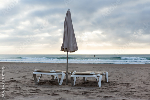 beach chairs and umbrellas © elias
