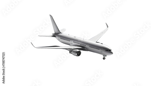 A realistic rendering of a plane on a transparent background
