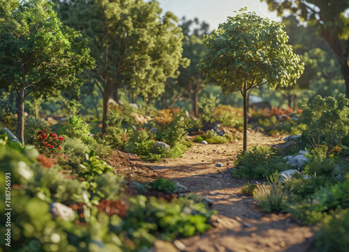 A landfill site reclamed into a flourishing park photo