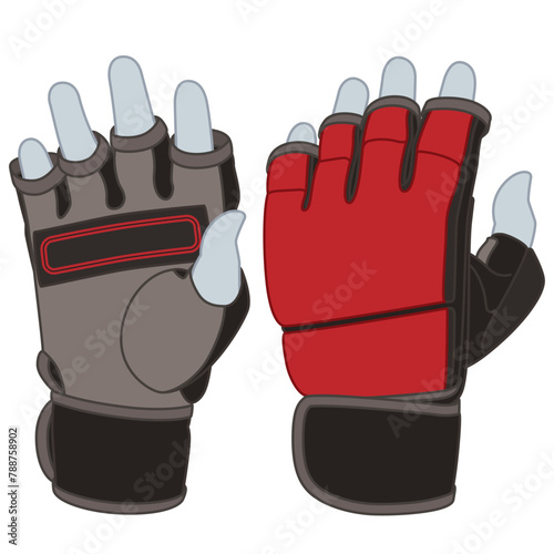kickboxing, mixed martial arts, grappling gloves isolated on a white background