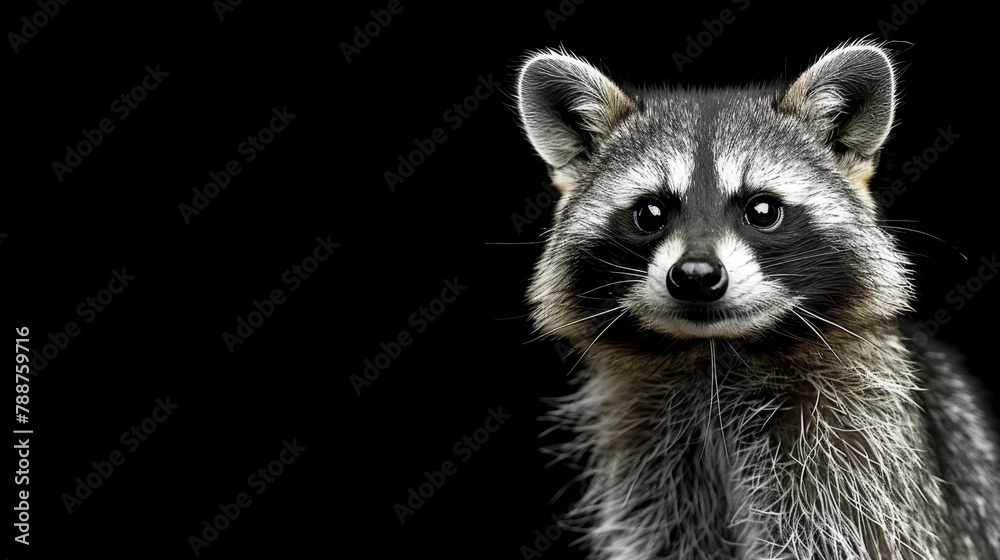   A close-up of a raccoon's face with the words HHW Conserves above it