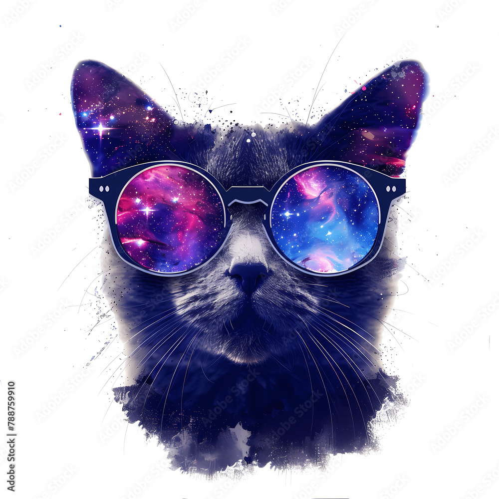 Cat in Galaxy Sunglasses