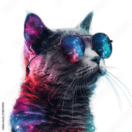 Cat in Galaxy Sunglasses photo