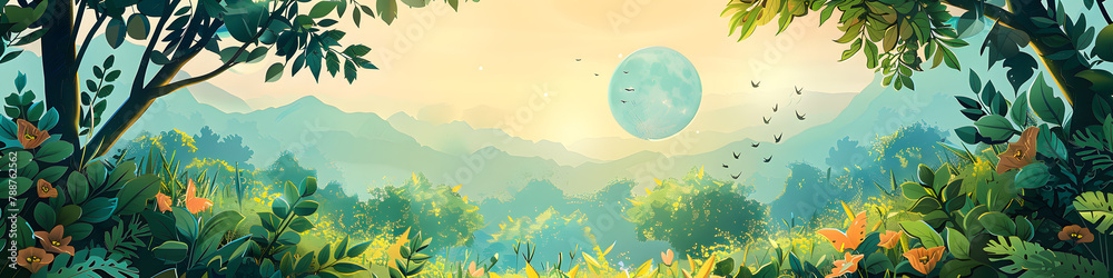 abstract comic nature background banner 