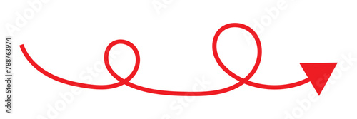 Long curved hand drawn arrow vector