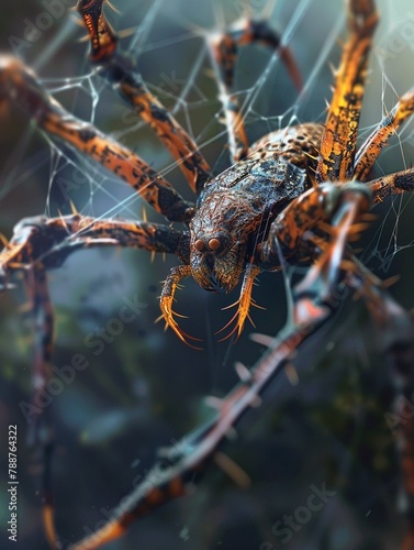 An Avian Arachnid captured in a detailed telephoto shot, midflight photo